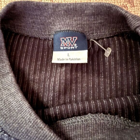 MV Sport wide waled distressed gray corduroy long sleeve pullover Aruba NWOT L - Picture 8 of 10